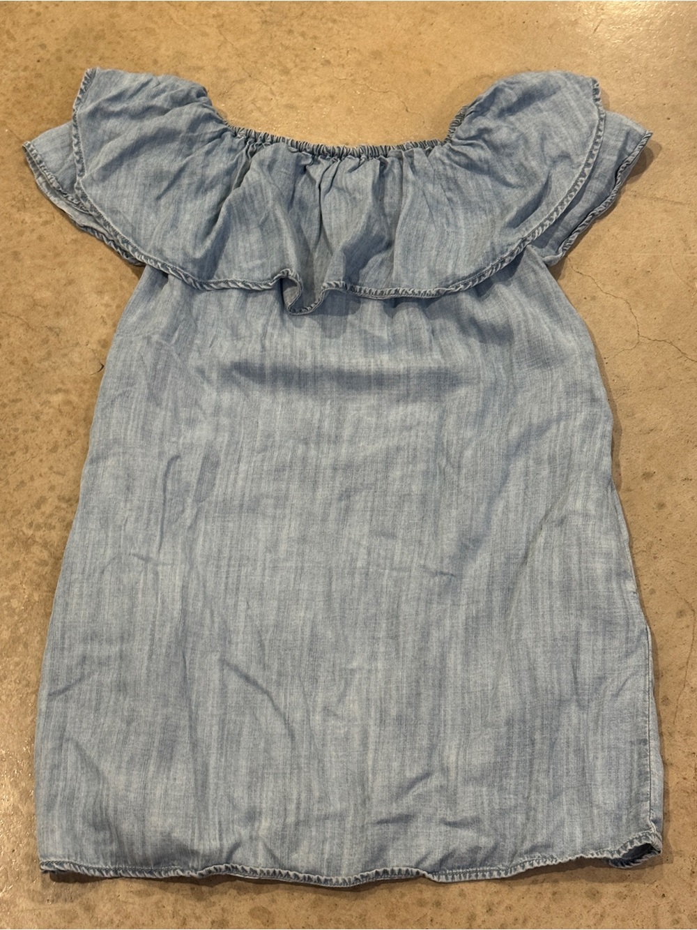 Light Blue Off-Shoulder Ruffle Dress